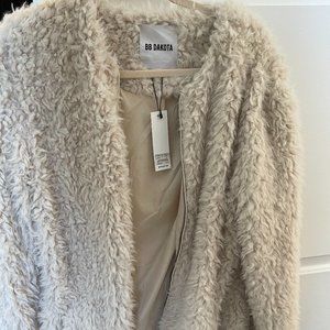 BB Dakota White Fur Jacket